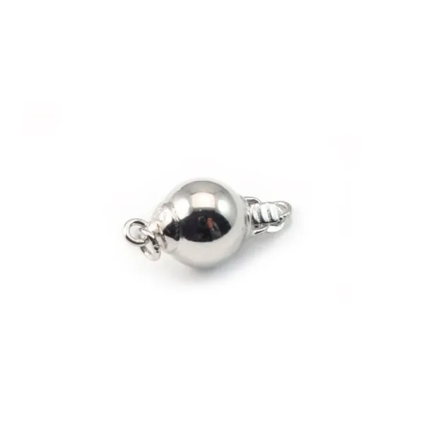 Sterling silver  rhodium    8mm x 1pc