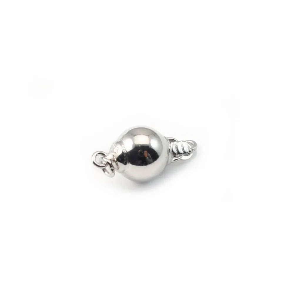 Argent 925 Fermoir Rhodié  boule 8mm x 1pc