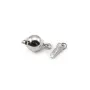 Sterling silver  rhodium    8mm x 1pc