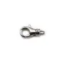 Fermoir mousqueton, avec anneau, en argent 925 rhodié, 6.5 * 11mm x 1pc