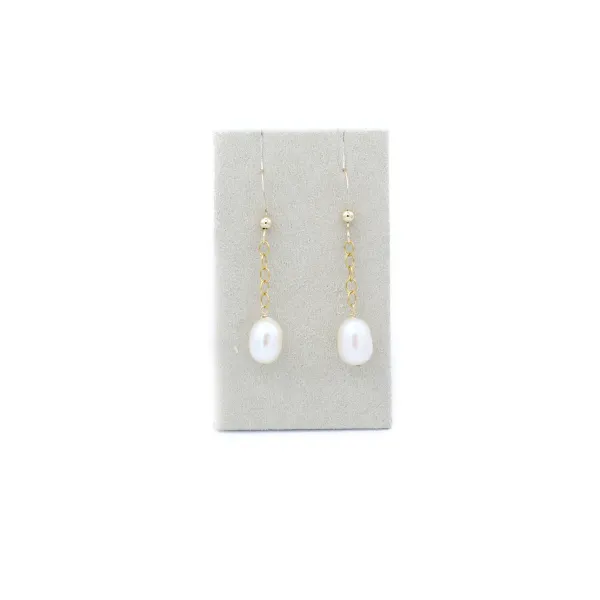 Boucles d’oreilles en gold filled & perles de culture d'eau douce x 2pcs
