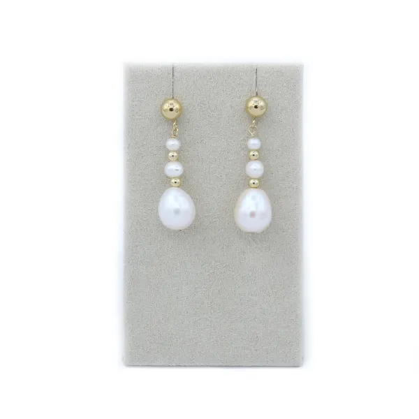 Boucle d’oreille en gold filled & perles de culture d'eau douce x 2pcs