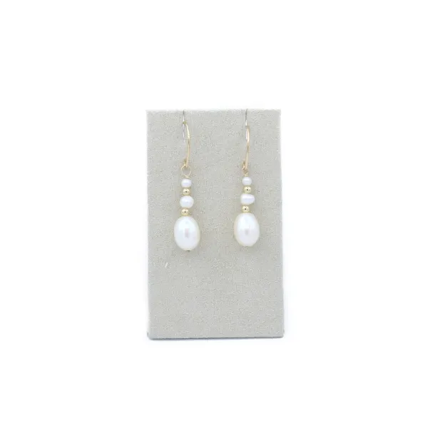 Boucle d’oreille en gold filled & perles de culture d'eau douce x 2pcs