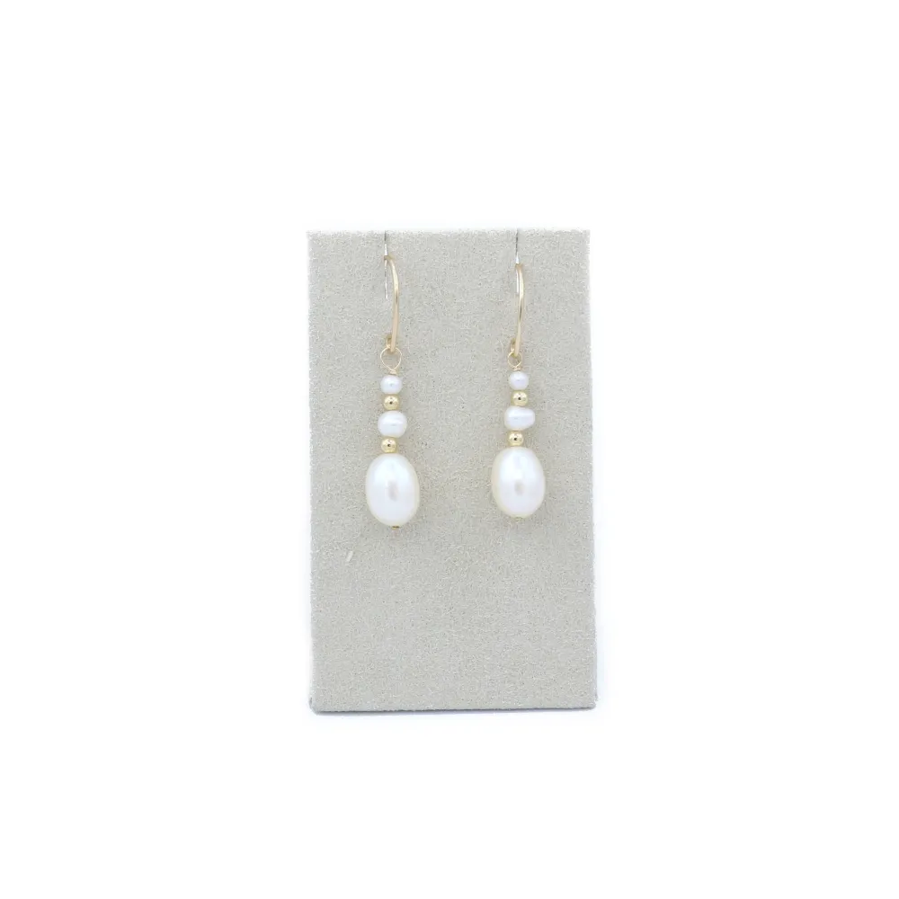 Boucle d’oreille en gold filled & perles de culture d'eau douce x 2pcs