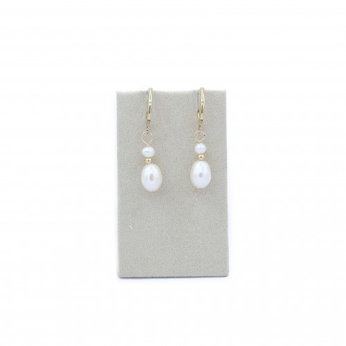 Boucles d’oreilles en gold filled & perles de culture d'eau douce x 2pcs