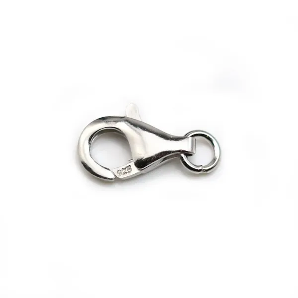  ARG 925 Rhodié Fermoir Mousqueton 13mm x 1pc
