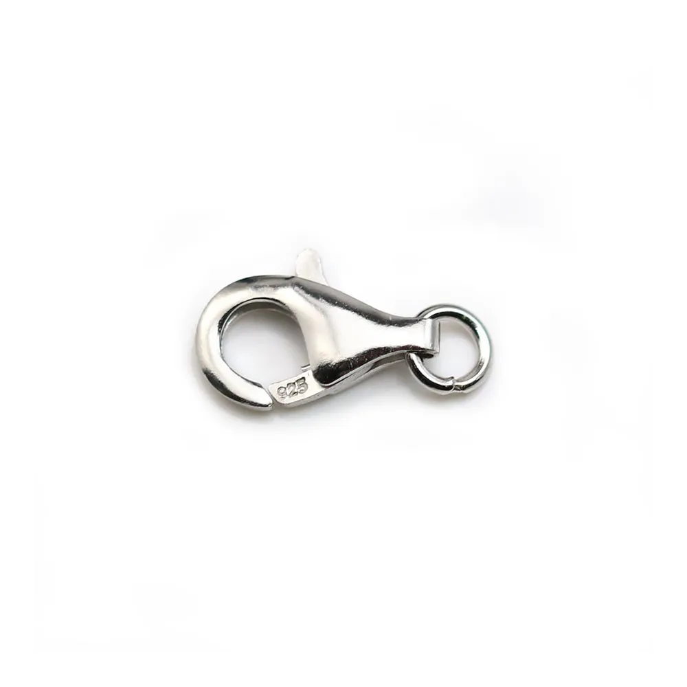  ARG 925 Rhodié Fermoir Mousqueton 13mm x 1pc