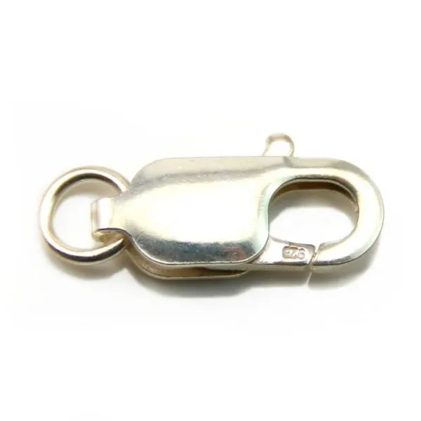 Oval lobster clasp, 925 silver 6.5x16.5mm x 1 pcs 