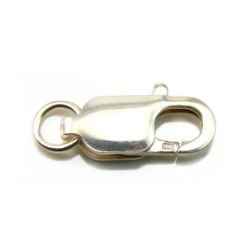 Fermoir Mousqueton Ovale,  Argent 925 6.5x16.5mm x 1pc