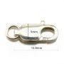Fermoir Mousqueton Ovale,  Argent 925 6.5x16.5mm x 1pc
