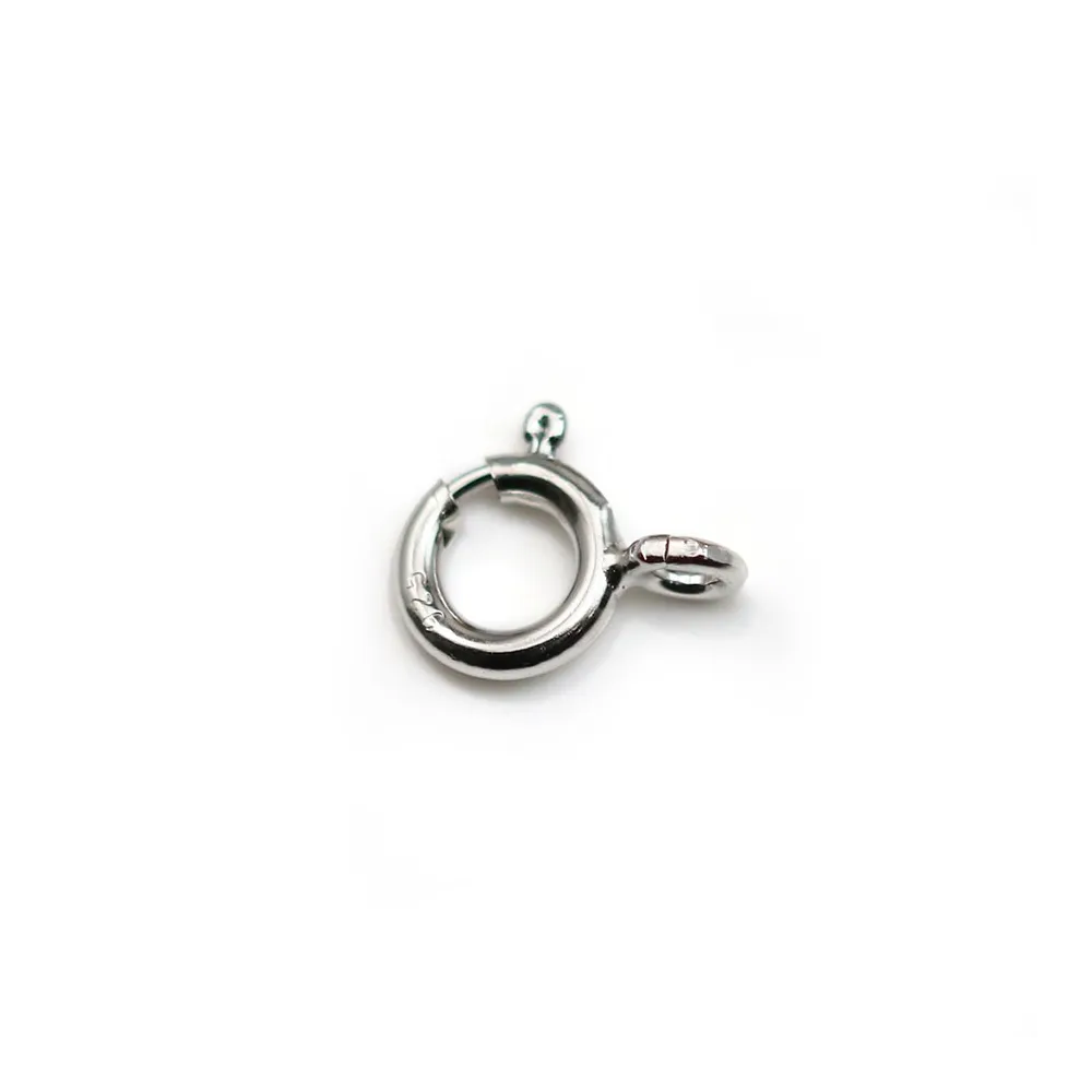 Fermoir à Ressort,  Argent 925 Rhodié 7mm x 1pc