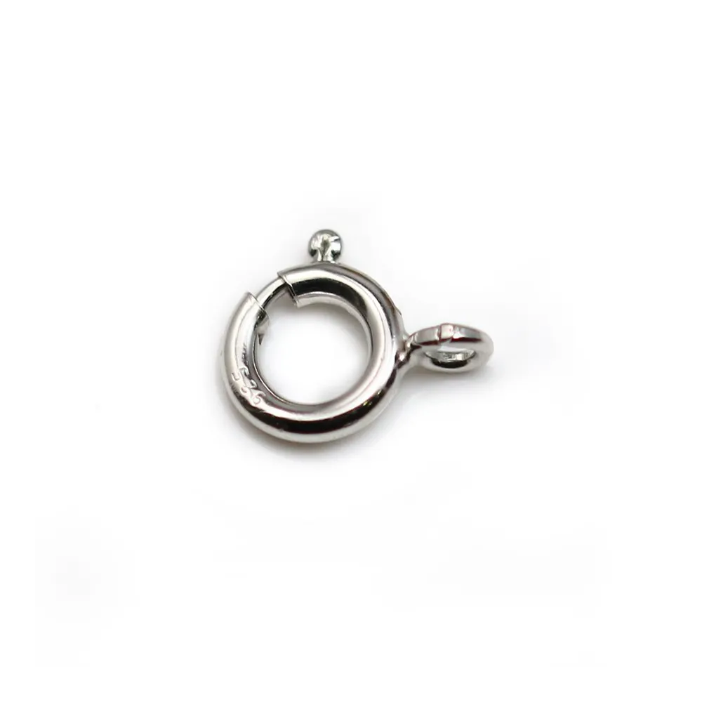 Fermoir à Ressort,  Argent 925 Rhodié  8mm x 1pc 