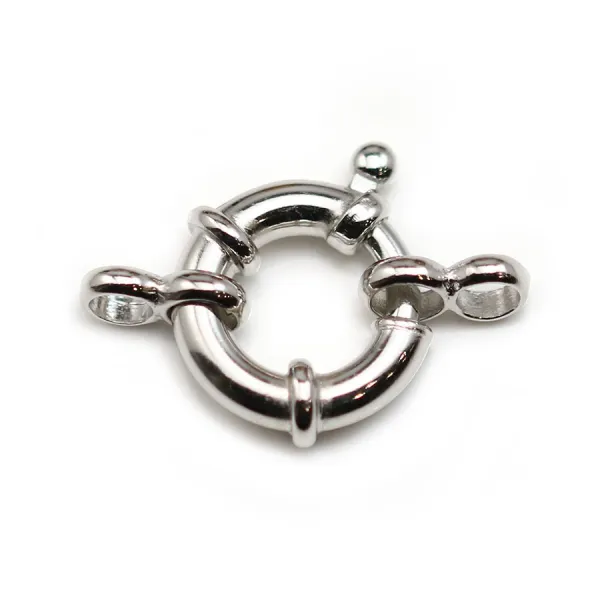 Spring ring Clasp, 925 Silver rhodium  14mm x 1pc 