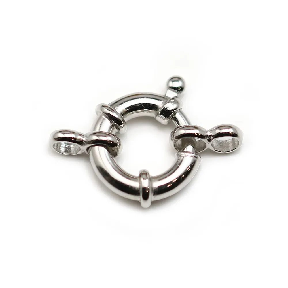 Fermoir à ressort, Argent 925 Rhodié 14mm x 1pc