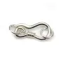 Fermoir à crochet en argent 925, avec 2 anneaux, 9 * 18mm x 1pc