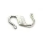 Argent 925  Fermoir S 15x8mm x 2pcs 