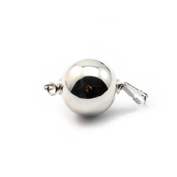 Argent 925 RHODIE Fermoir soufflet  rond 12mm x 1pc  