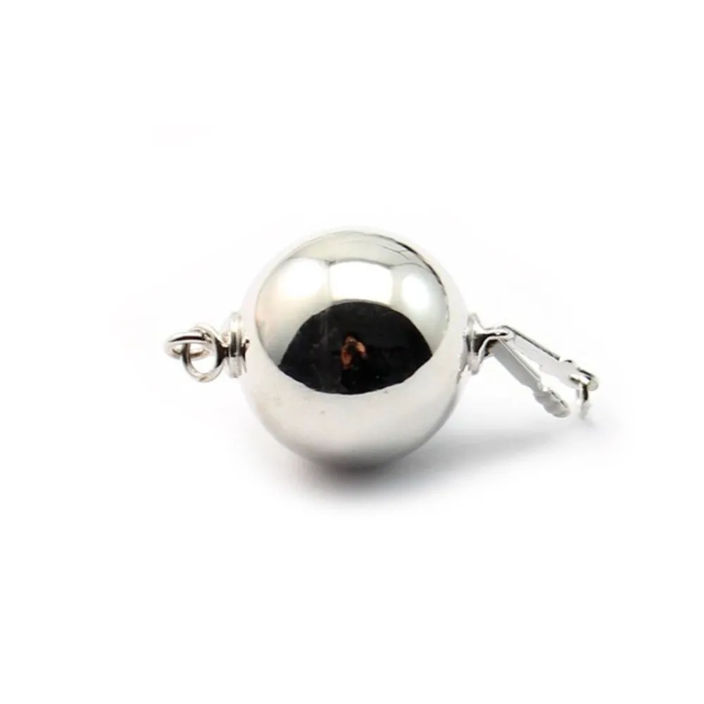 Argent 925 RHODIE Fermoir soufflet  rond 12mm x 1pc  