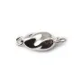 Fermoir rhodie Soufflet  oval argent  7.5x16mm x1pcs