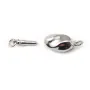Fermoir rhodie Soufflet  oval argent  7.5x16mm x1pcs