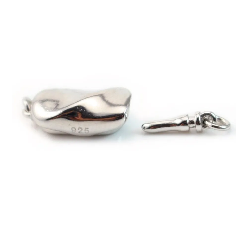Fermoir Soufflet Rectangle, argent 925  7x14mm x1pcs