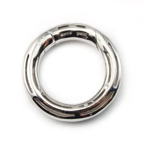Argent 925  Rhodié Fermoir mousqueton rond 21mm x 1pc