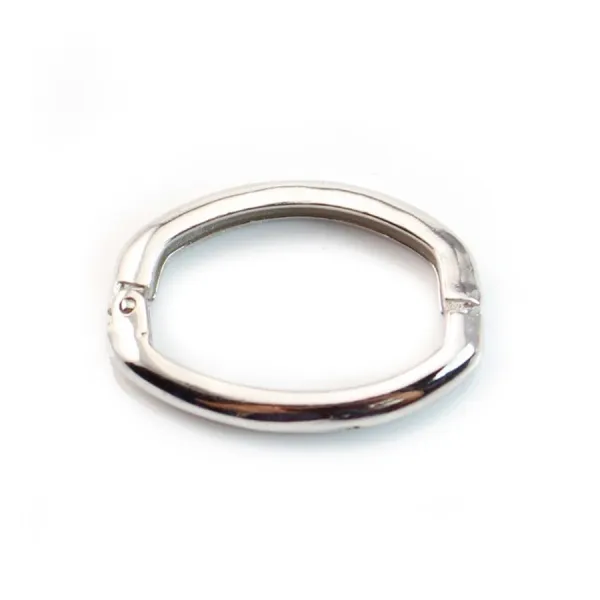 Oval Clasp, 925 Silver Rhodium  20x25mm x 1pc