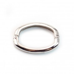 Oval Clasp, 925 Silver Rhodium  20x25mm x 1pc