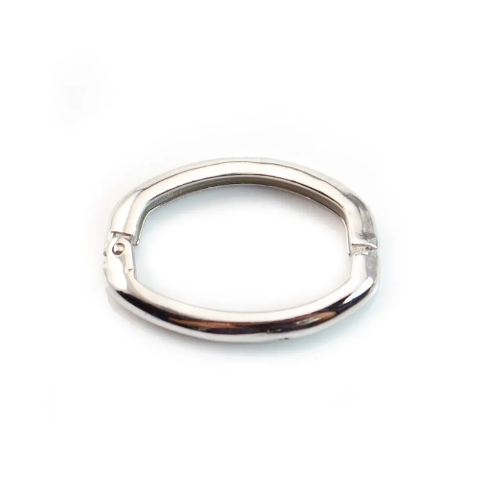 Fermoir Mousqueton En Argent 925 Rhodié - 25x15 Mm - Parfaits Pour Créations Bijoux