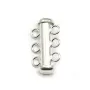 Argent 925 Fermoir Tube 3 Rang 21mm x 1pc