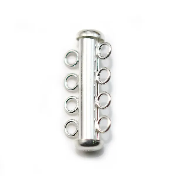 925 sterling silver 4 strands magneticn tube clasp 26 mm  x 1 PC