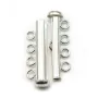 925 sterling silver 4 strands magneticn tube clasp 26 mm  x 1 PC