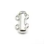 Argent 925 Fermoir Tube 2 Rang 15mm  x 1pc