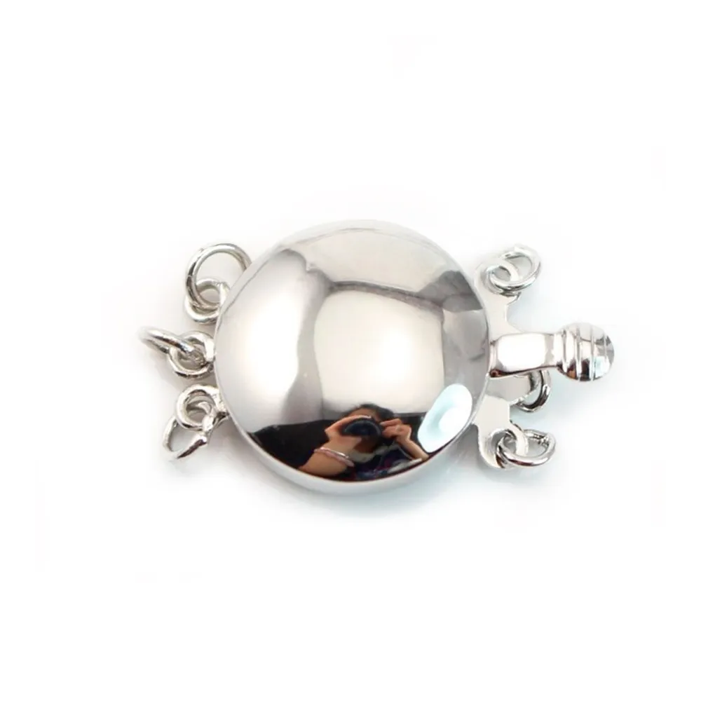 Fermoir Cabochon Rond Argent 925 16mm x 1pc