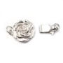 Silver 925 Round Flower Clasp 11mm x 1pc