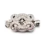 Fermoir  rectangle & zircon ,  Argent 925  , 11x15mm x 1pc