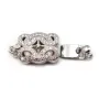 Fermoir  rectangle & zircon ,  Argent 925  , 11x15mm x 1pc