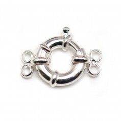 Silver 925 clasp spring ring 14mm 2 strands  x 1pc