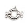 Silver 925 clasp spring ring 14mm 2 strands  x 1pc