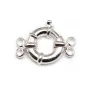 Argent 925 Fermoir bouée 14mm 2 Rangs x 1pc