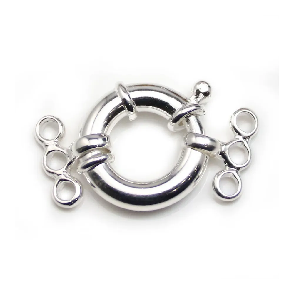 Fermoir à ressort  pour 3 Rangs, Argent 925 16mm x 1pc
