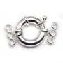 Fermoir à ressort  pour 3 Rangs, Argent 925 16mm x 1pc