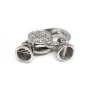 Fermoir mousqueton avec zircons, Argent 925 9x21mm x 1pc 
