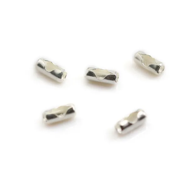 Embouts fermoir pour chaîne à billes 1.5-2mm en argent 925 x 6pcs