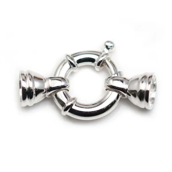 Argent 925 Fermoir a ressort 16x30mm boué  6.5mm x 1pc  