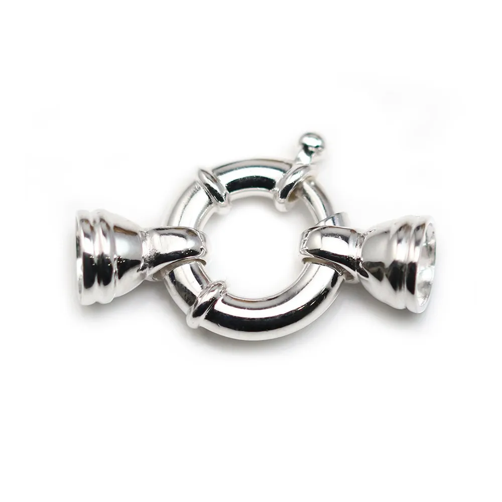 Argent 925 Fermoir a ressort 16x30mm boué  6.5mm x 1pc  