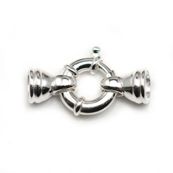Argent 925 Fermoir a ressort 16x30mm boué  6.5mm x 1pc  