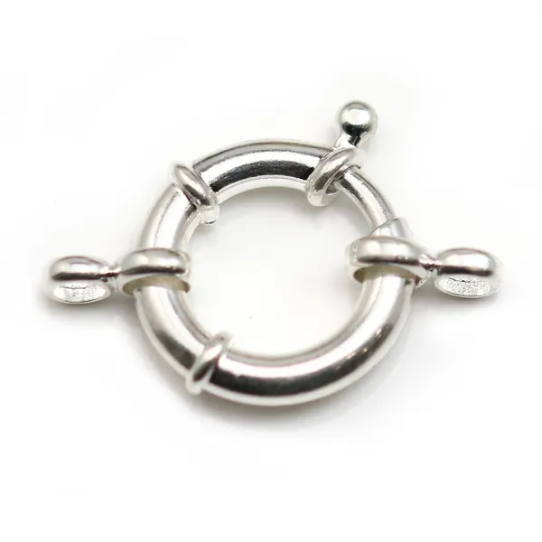 Argent 925 Fermoir a ressort 18mm x 1pc 