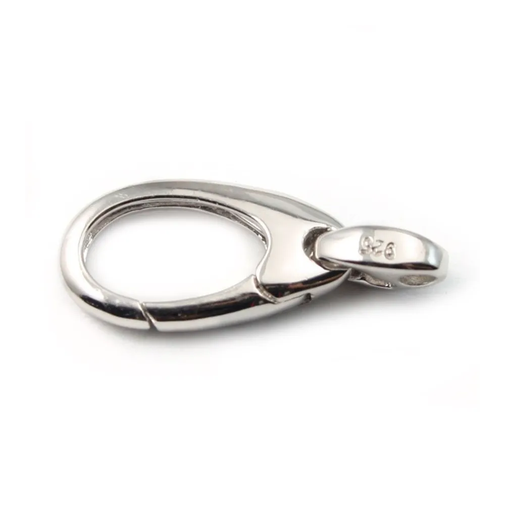 Argent 925 Fermoir porte clé 10x19mm x 1pc