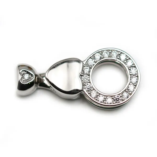 Fermoir avec zircon 15x32mm x 1pc